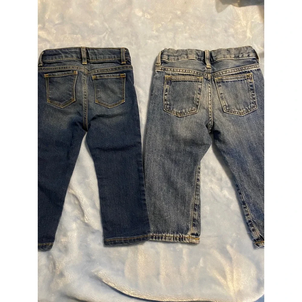 Baby Gap Toddler Jeans Lot 2T 18-24M Skinny Straight Blue Denim Distressed Kids